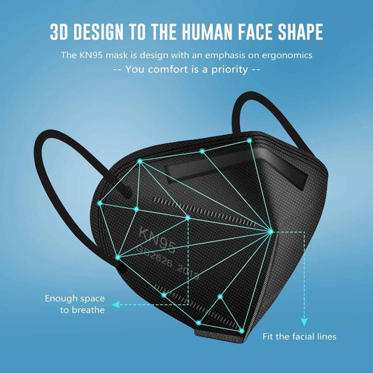 KN95 Safety Face Masks Soft, Breathable & Multi-Color