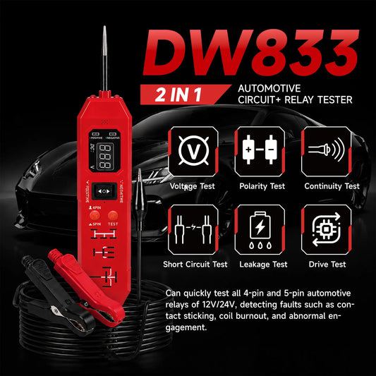 3-in-1 Automotive Circuit Tester 3.5-36V Power Probe, Relay, Fuse & Voltage Tester with Short Circuit Finder