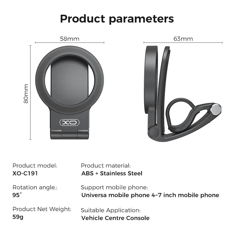 Strong Magnet Magnetic Car Phone Mount Hands Free Cellphone Holder, 95 Adjustable