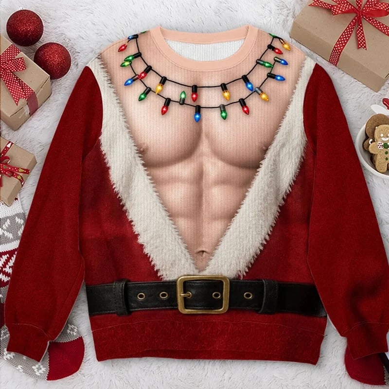 Hilarious Santa Illusion Christmas Long Sleeve Shirt