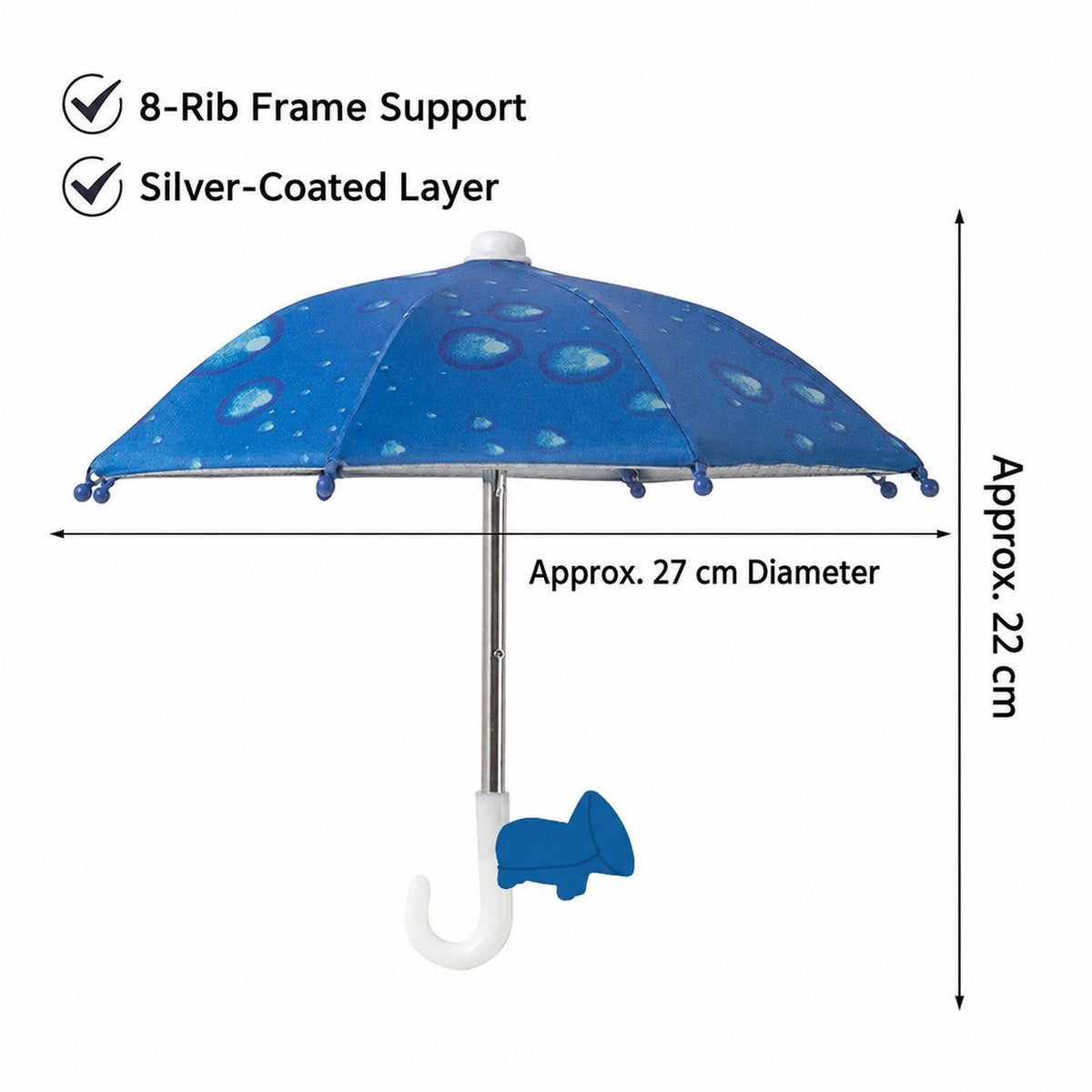 Mini Sun/Rain Umbrella for Motorcycle & Bicycle Phone MountShade Your Screen. Save Your Battery