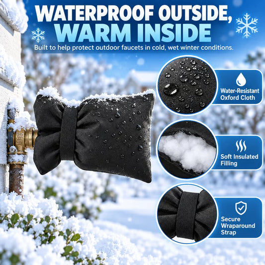 Black Friday Outdoor Faucet Cover | Winter Freeze Protection Insulated Spigot Protector