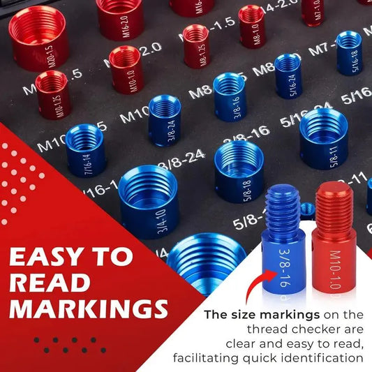44Pcs Alloy Nut and Bolt Thread Inspector Charge