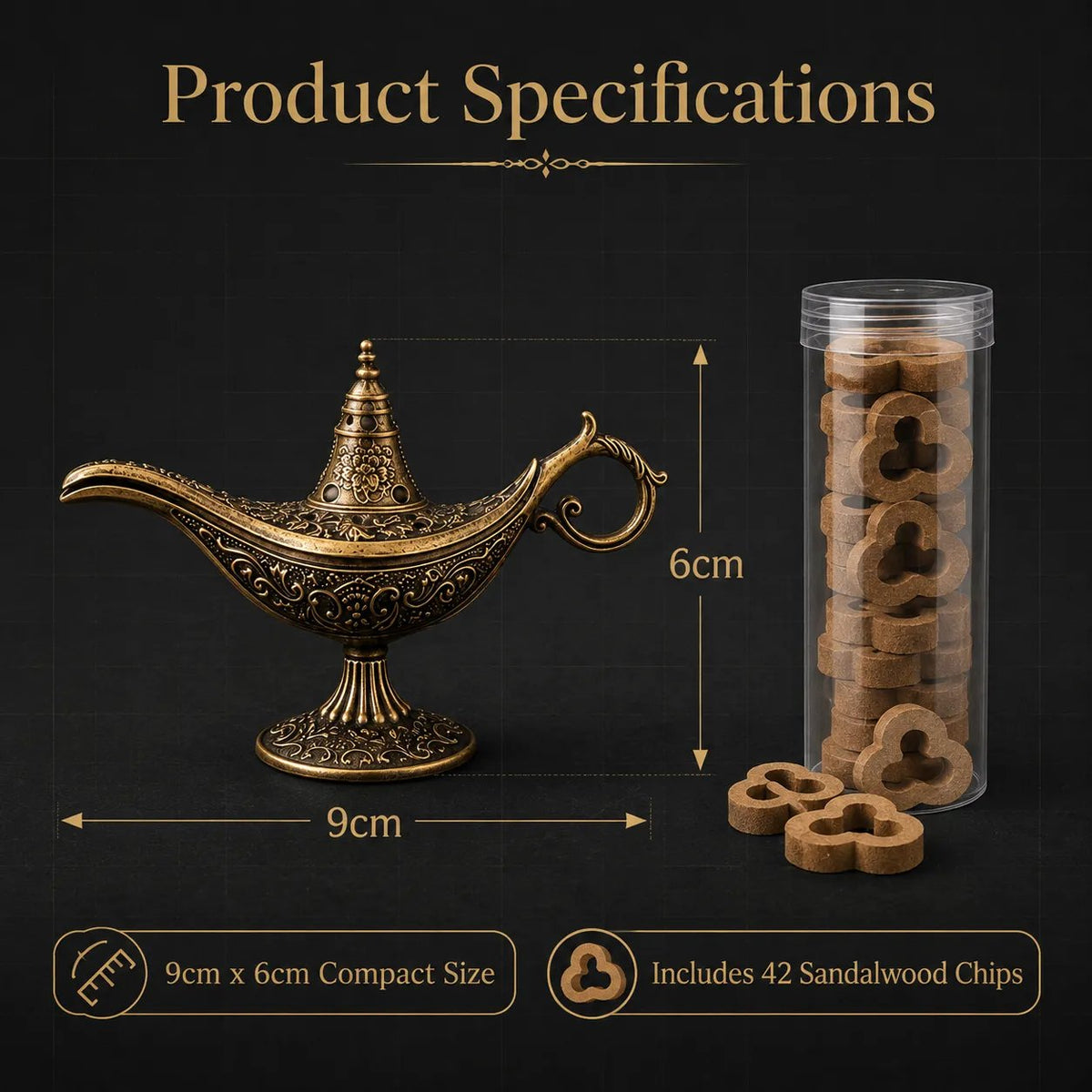 Vintage Aladdin Genie Lamp Incense Holder