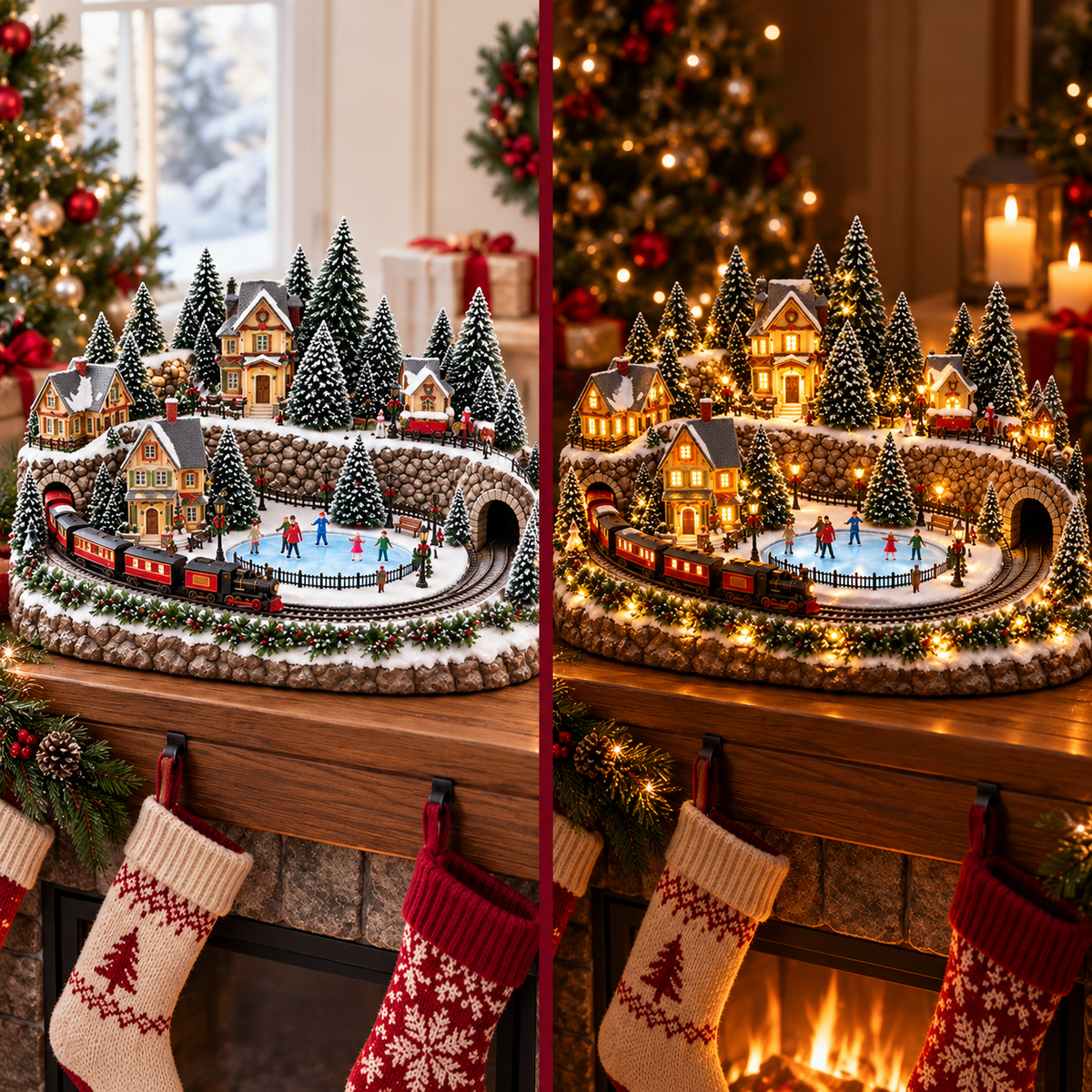 🔥 LAST DAY 49% OFF 🔥 Animated Holiday Train & Ice Rink Scene !!!✨