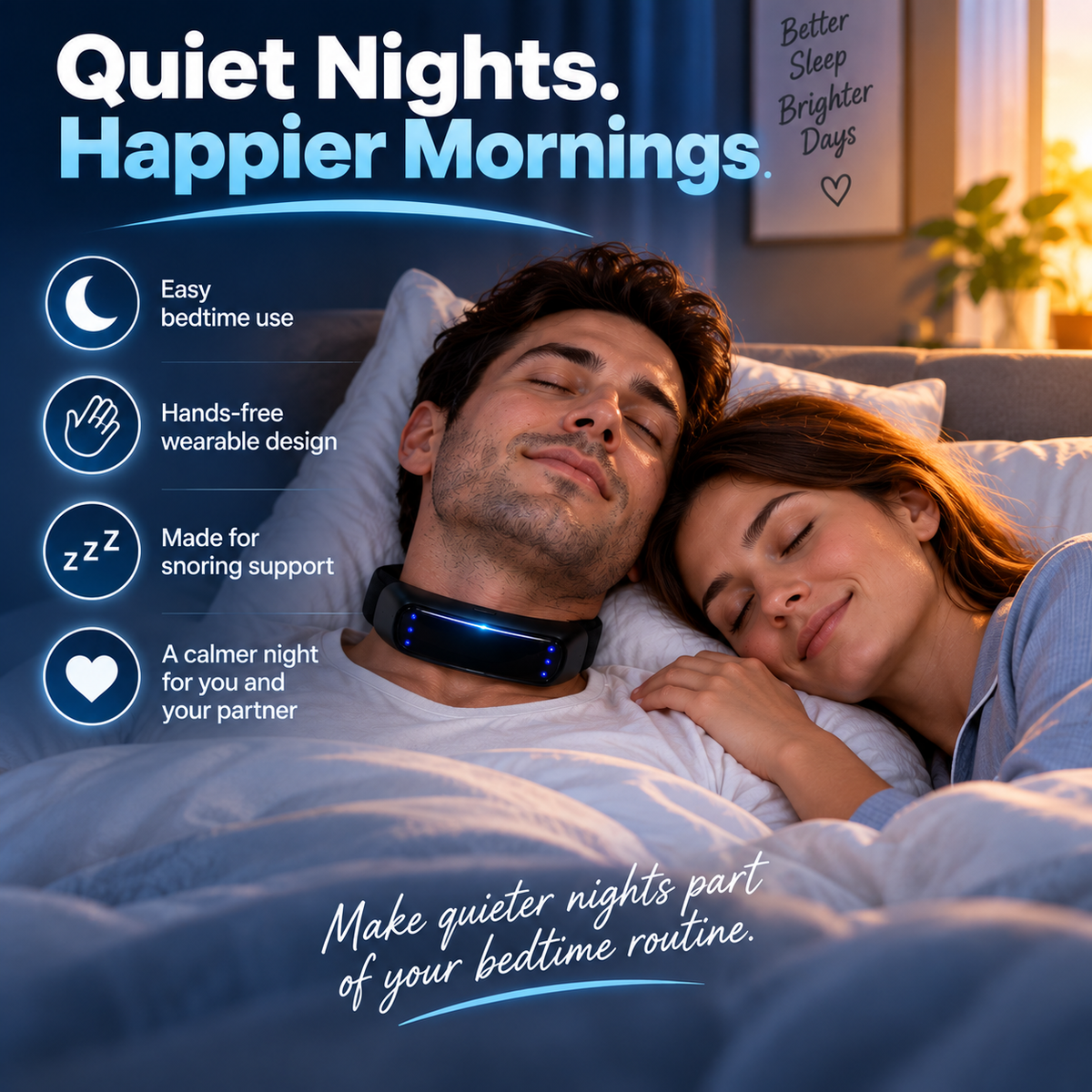 SnoreLess Neck Wearable Simple Bedtime Snoring Support