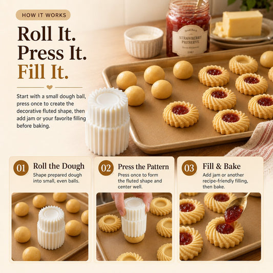 One Press for Beautiful Jam-Filled Cookies