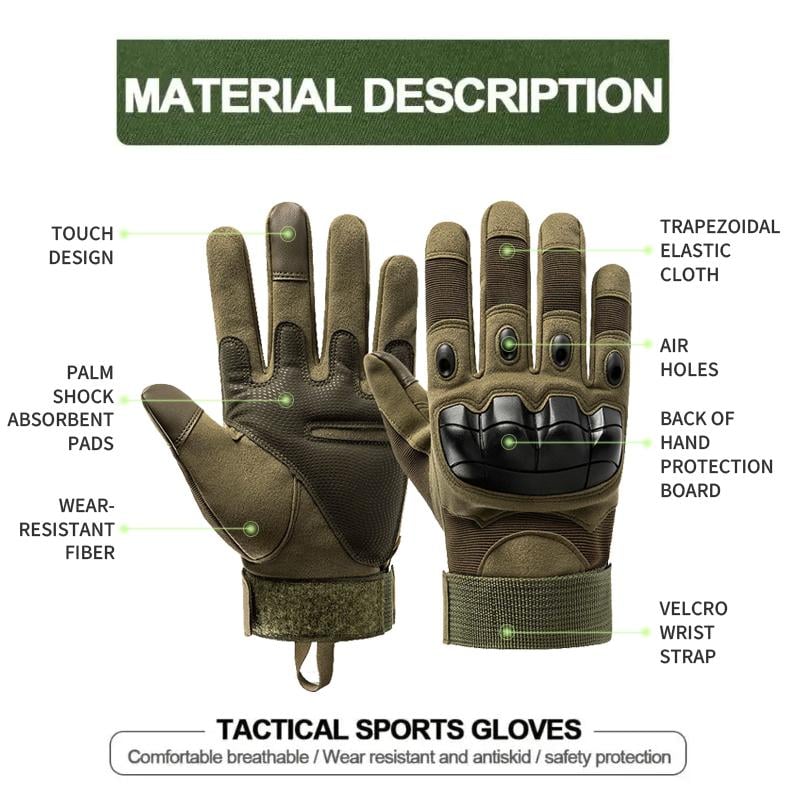 🔥Limited Time 58% Off✨Tactical Full Finger Gloves with Soft Knuckle Protection
