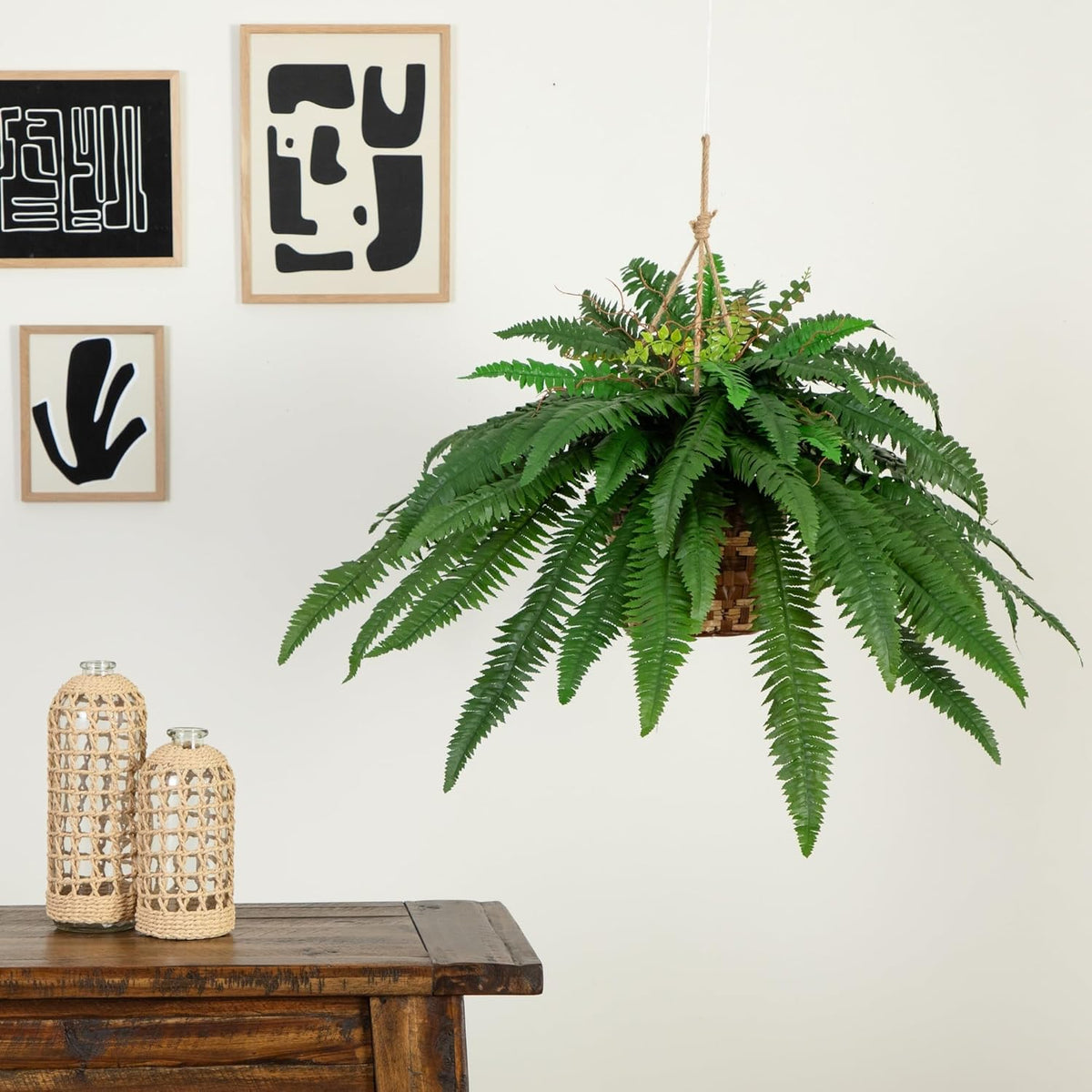 Artificial Hanging Fern Plant Effortless Greenery for Home & Garden