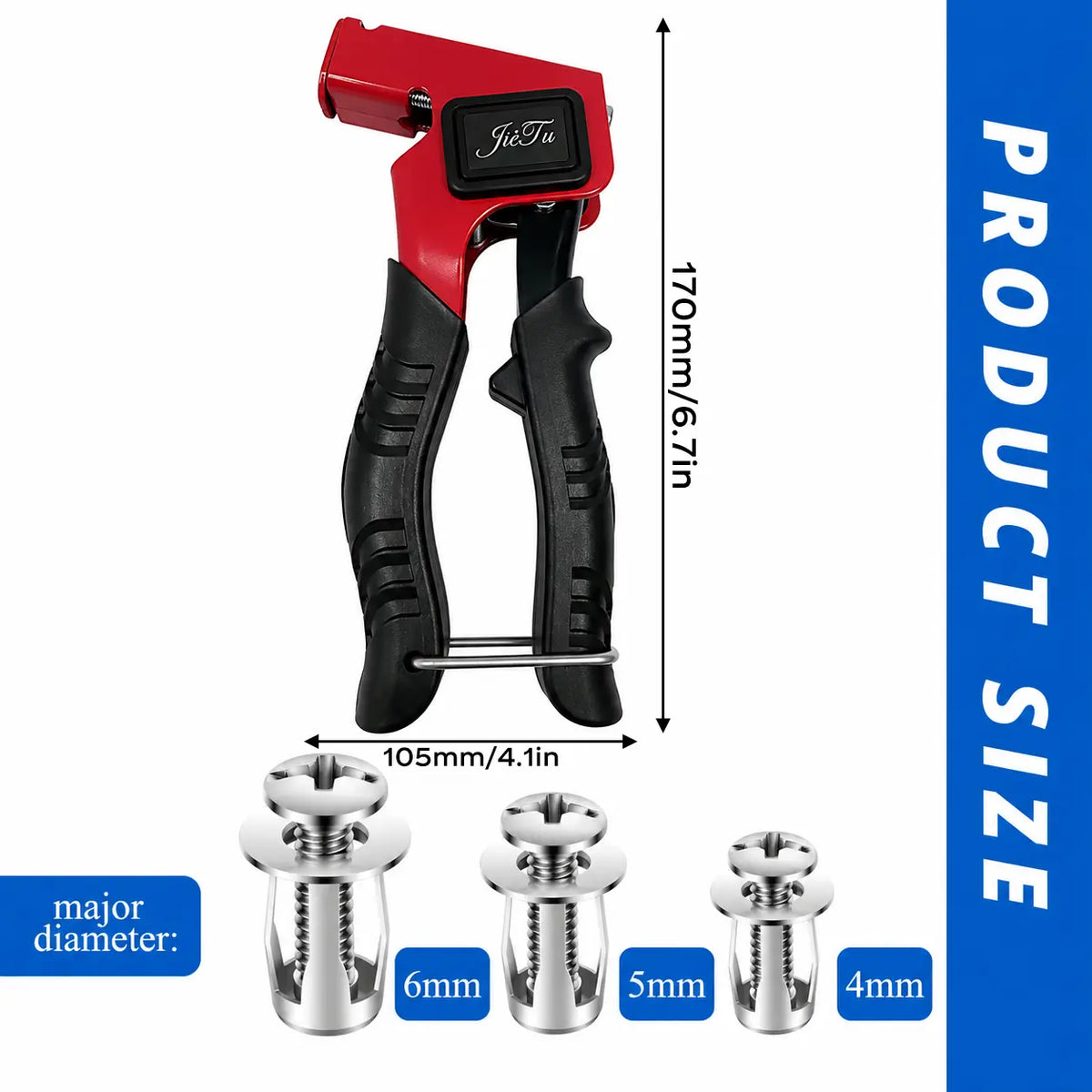 Huge Savings Carbon Steel Button Rivet Locking Nuts Set, M4/M5/M6 Assorted Sizes