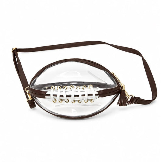 Clear Football-Shaped Crossbody Bag Game-Day Style Meets Everyday Convenience