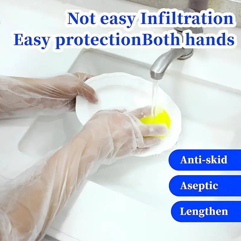 Extra Long Waterproof Gloves | 23.6 in Anti-Slip Kitchen & Cleaning Gloves