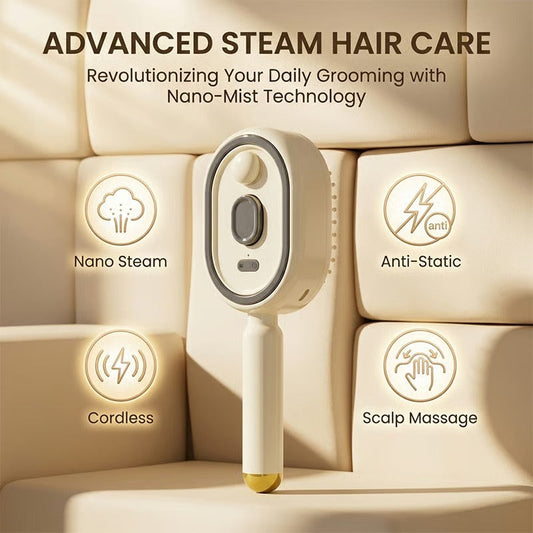 Electric Spray Air Cushion Massage Comb Hydrating Scalp Spa Brush for Smooth, Tangle-Free Hair