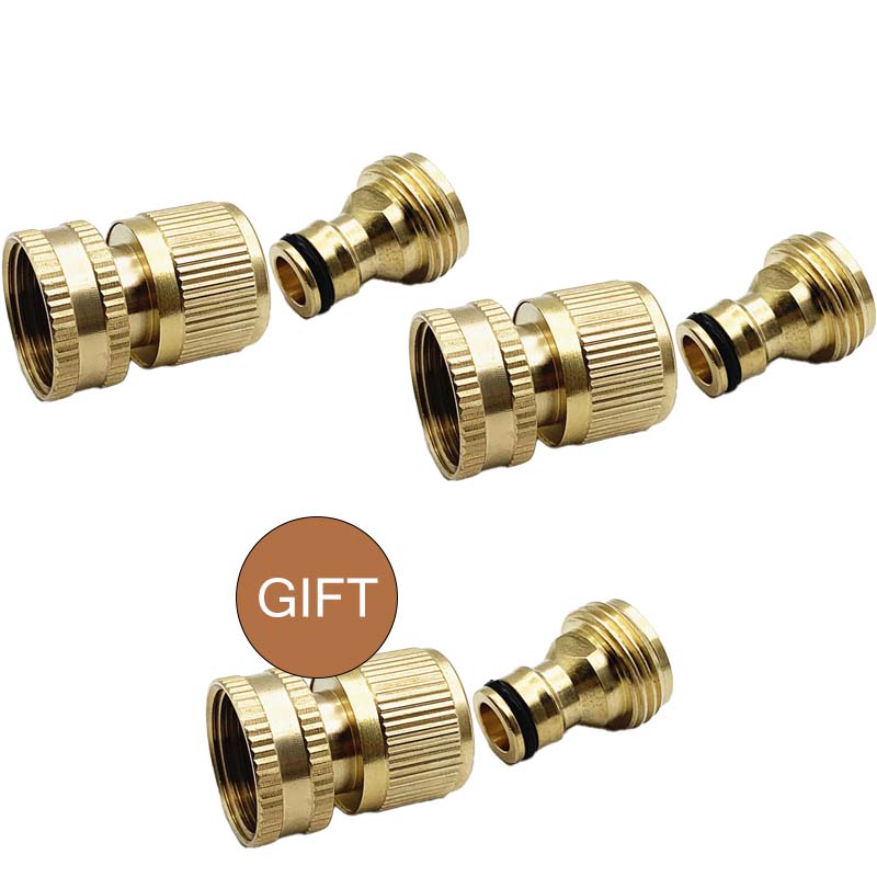 3/4" Brass Quick Connect Fitting Rust-Proof, Leak-Free, Universal