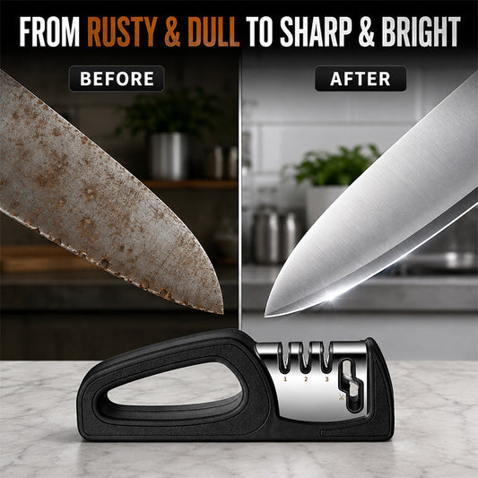 4-in-1 Kitchen Knife Sharpener with Scissor Slot and Non-Slip Base