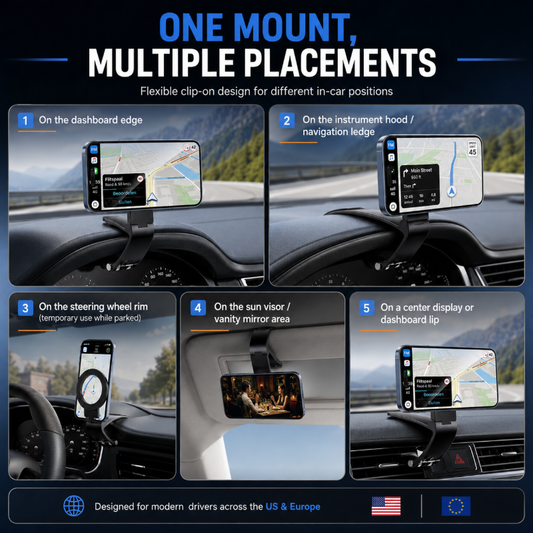 Car Phone Mount N52 magnets, 360 rotation & anti-slip. Secure drive grab yours!