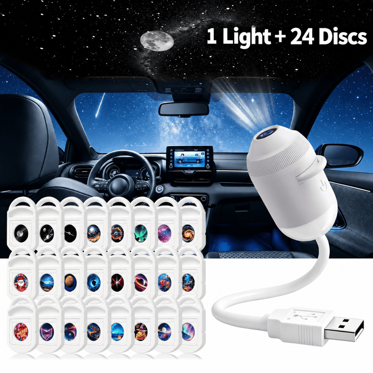 2-in-1 Galaxy Projector Night Light