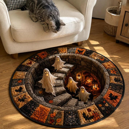 Haunted Stairway Halloween Rug