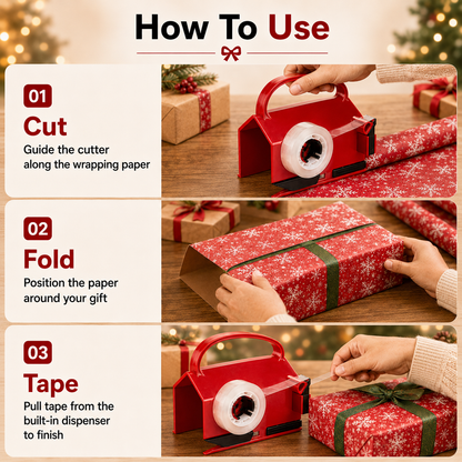 2-in-1 Wrapping Cutter & Tape Dispenser