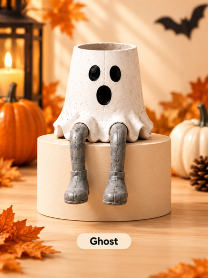 Halloween Dangling-Leg Character Planter Cute Spooky Plant Pot for Fall D cor