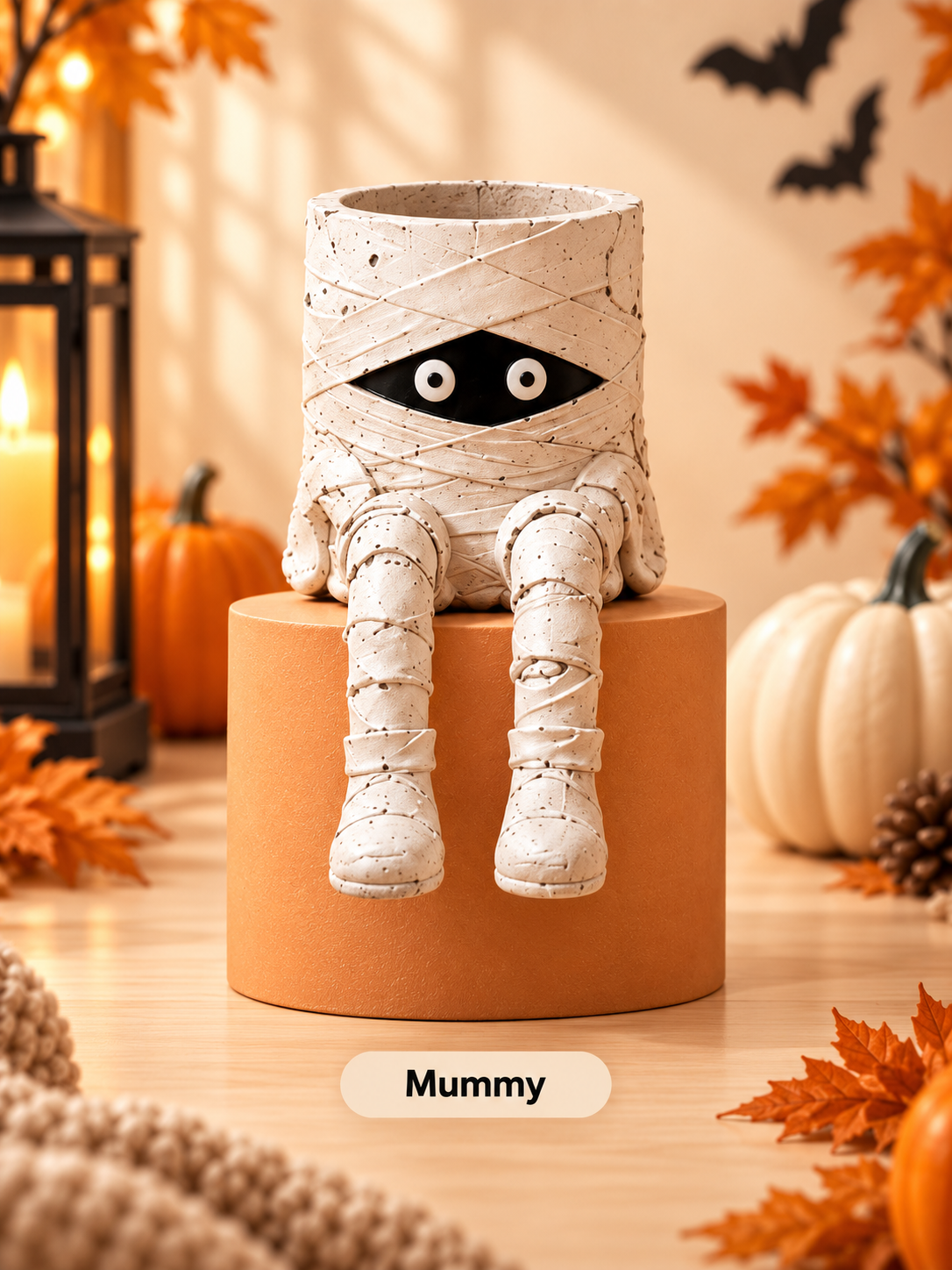 Halloween Dangling-Leg Character Planter Cute Spooky Plant Pot for Fall D cor