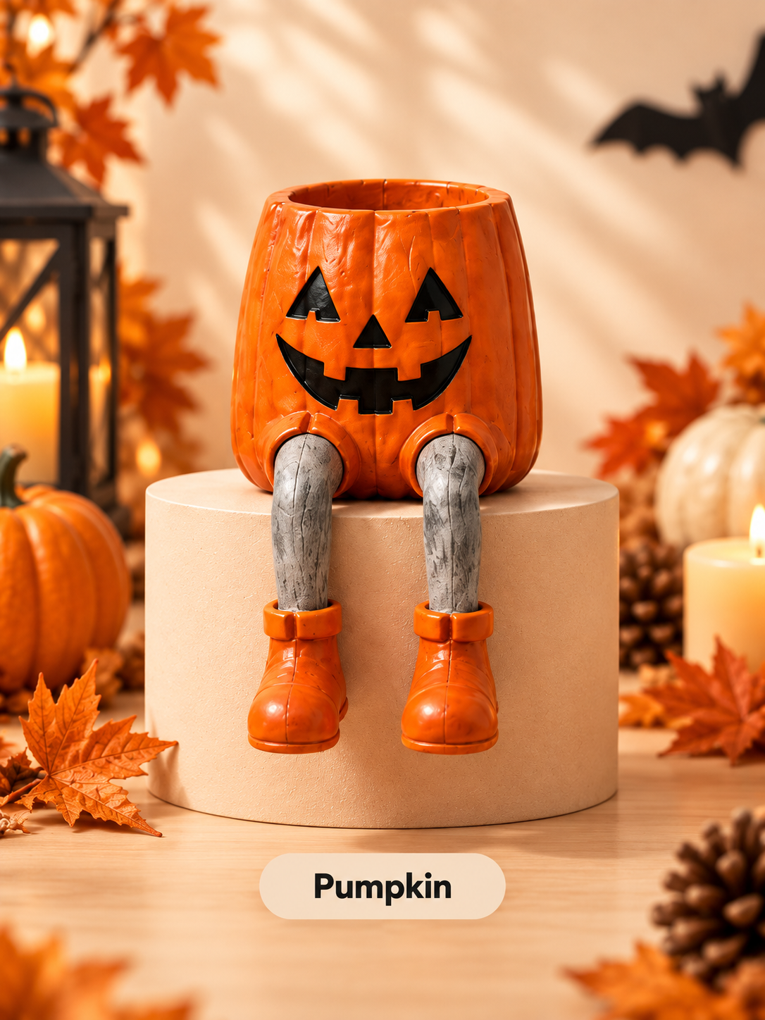 Halloween Dangling-Leg Character Planter Cute Spooky Plant Pot for Fall D cor