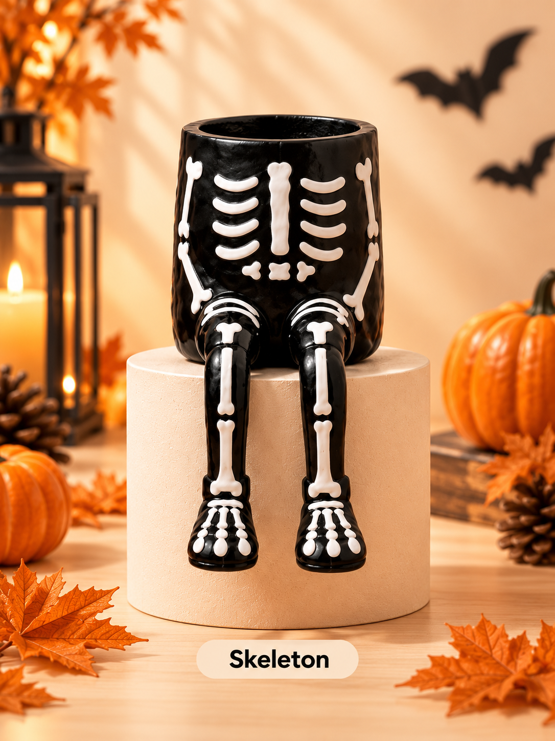 Halloween Dangling-Leg Character Planter Cute Spooky Plant Pot for Fall D cor