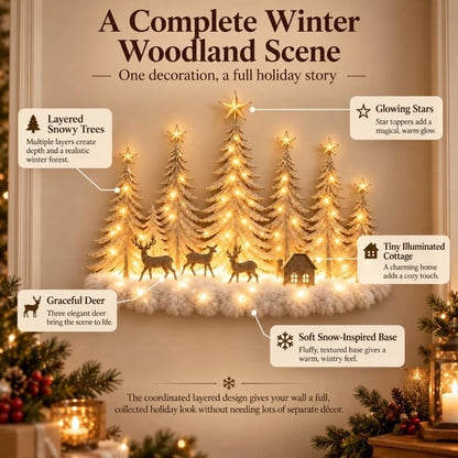 Step Into an Enchanted Winter Grove: Lighted Christmas Woodland Forest Wall Decor