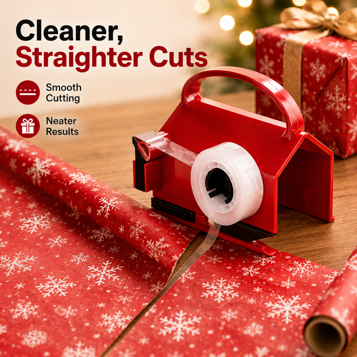 2-in-1 Wrapping Cutter & Tape Dispenser