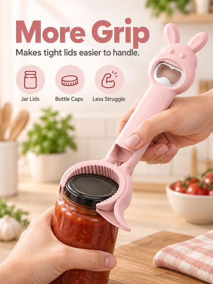 5-in-1 Magnetic Rabbit Kitchen Opener Jar, Bottle, Can & Wine Helper