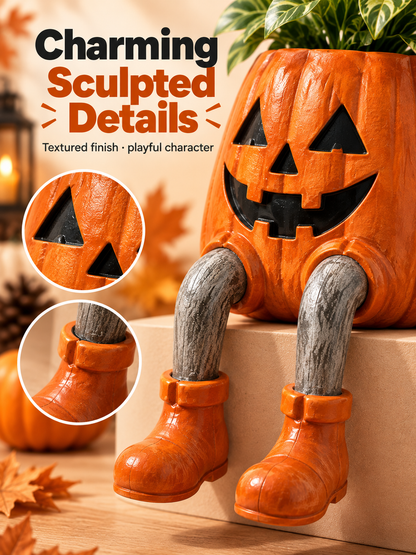 Halloween Dangling-Leg Character Planter Cute Spooky Plant Pot for Fall D cor