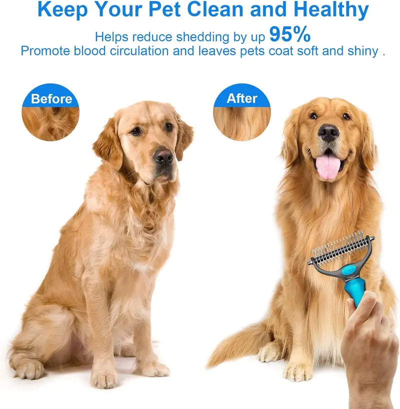 The Last Brush You'll Ever Need Double-Sided Pet Grooming Rake
