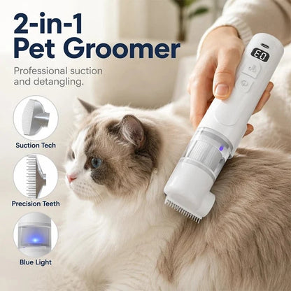 Electric Pet Hair Comb Suction & Detangling Tool, Gentle Grooming for Dogs & Cats