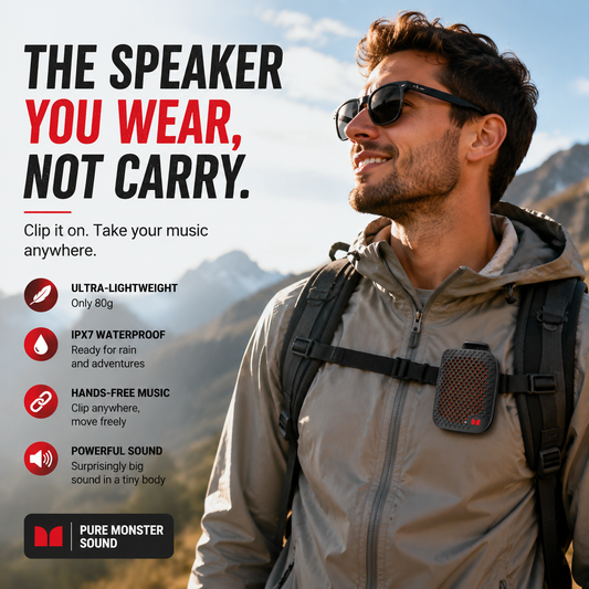 Outdoor Clip-On Bluetooth Speaker | Waterproof Speaker for Running & Cycling