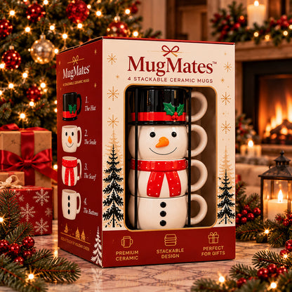 MugMates Christmas Mug Set Sip & Stack