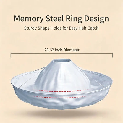 UMBRELLA HAIR CUTTING CAPE | Large Hair Catcher with Memory Steel Ring for Cleaner Home Grooming
