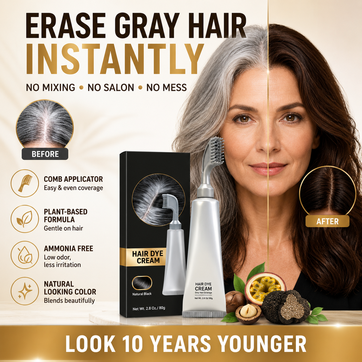 sell | Instant Gray Coverage Hair Dye Comb for Men & Women