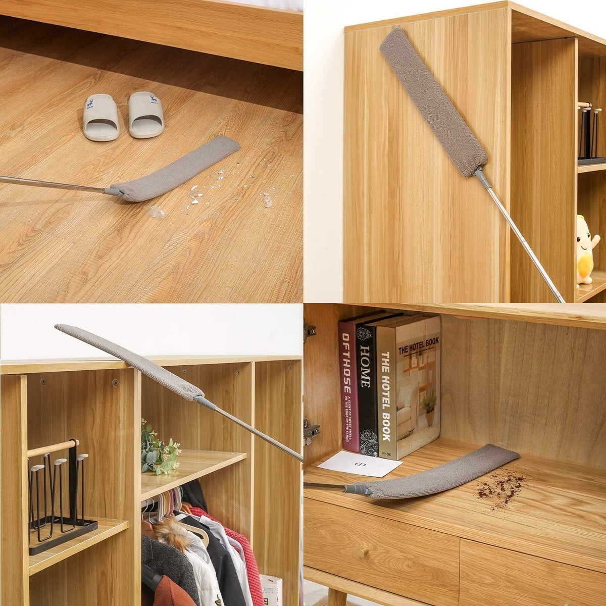 Retractable Gap Dust Cleaner With 3pcs Towels