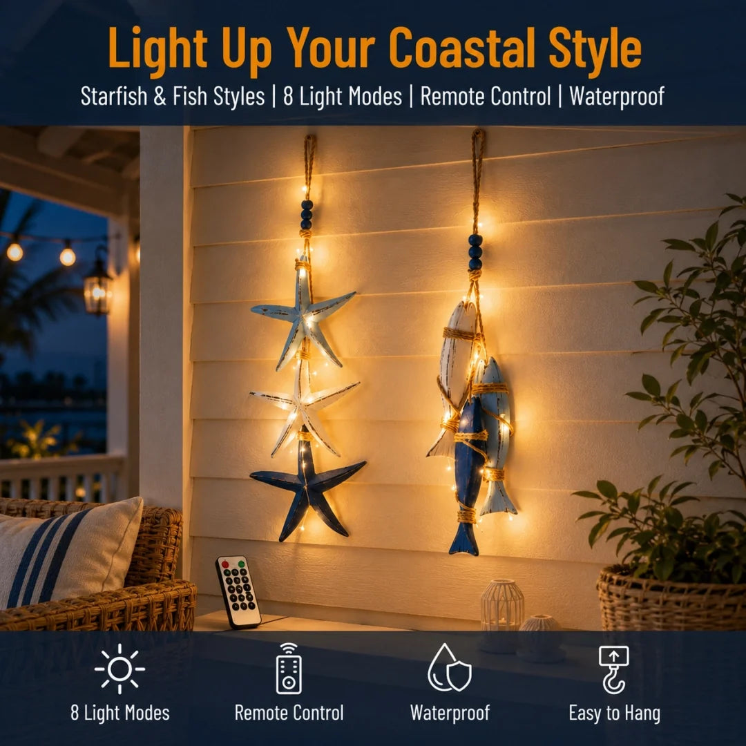 Coastal Starfish Fish Hanging Decor