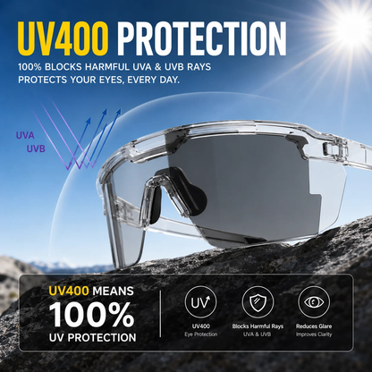 Photochromic Polarized Safety glasses,Sunglasses for Men & Women Oversized Vintage UV400 Y2K Aviator Eyewear Ideal for