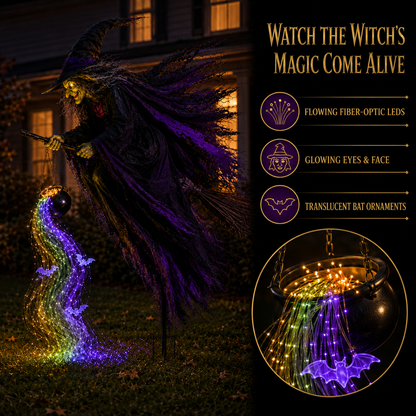 Halloween Flying Witch Magic Flow Solar Light
