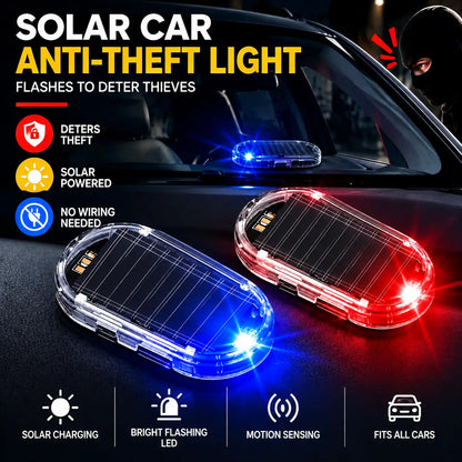 Solar Car Security Warning Light – Simulated LED Anti-Theft Indicator