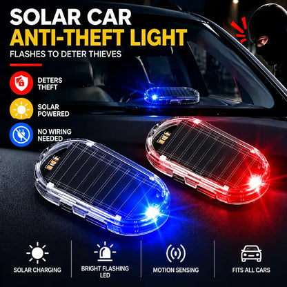 Solar Car Anti-Theft Light - Light Sensor Auto Flash Fake Warning Light for All Cars