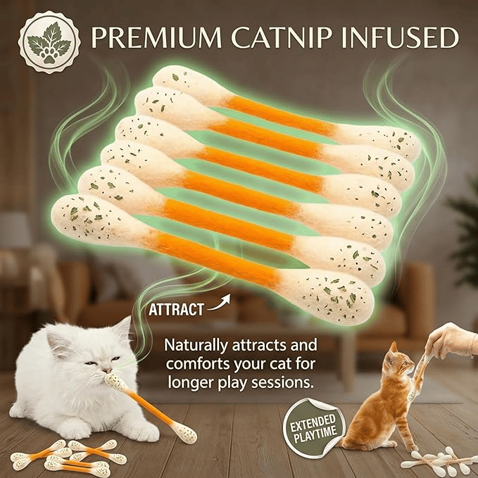 Giant Q-Tip Cat Toy-Viral Cat Chew & Play Toy🐱✨