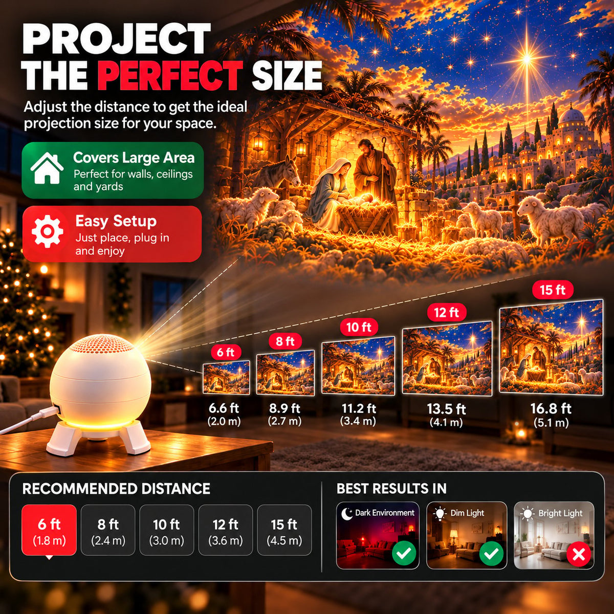 Nativity Christmas 5D Projection Light
