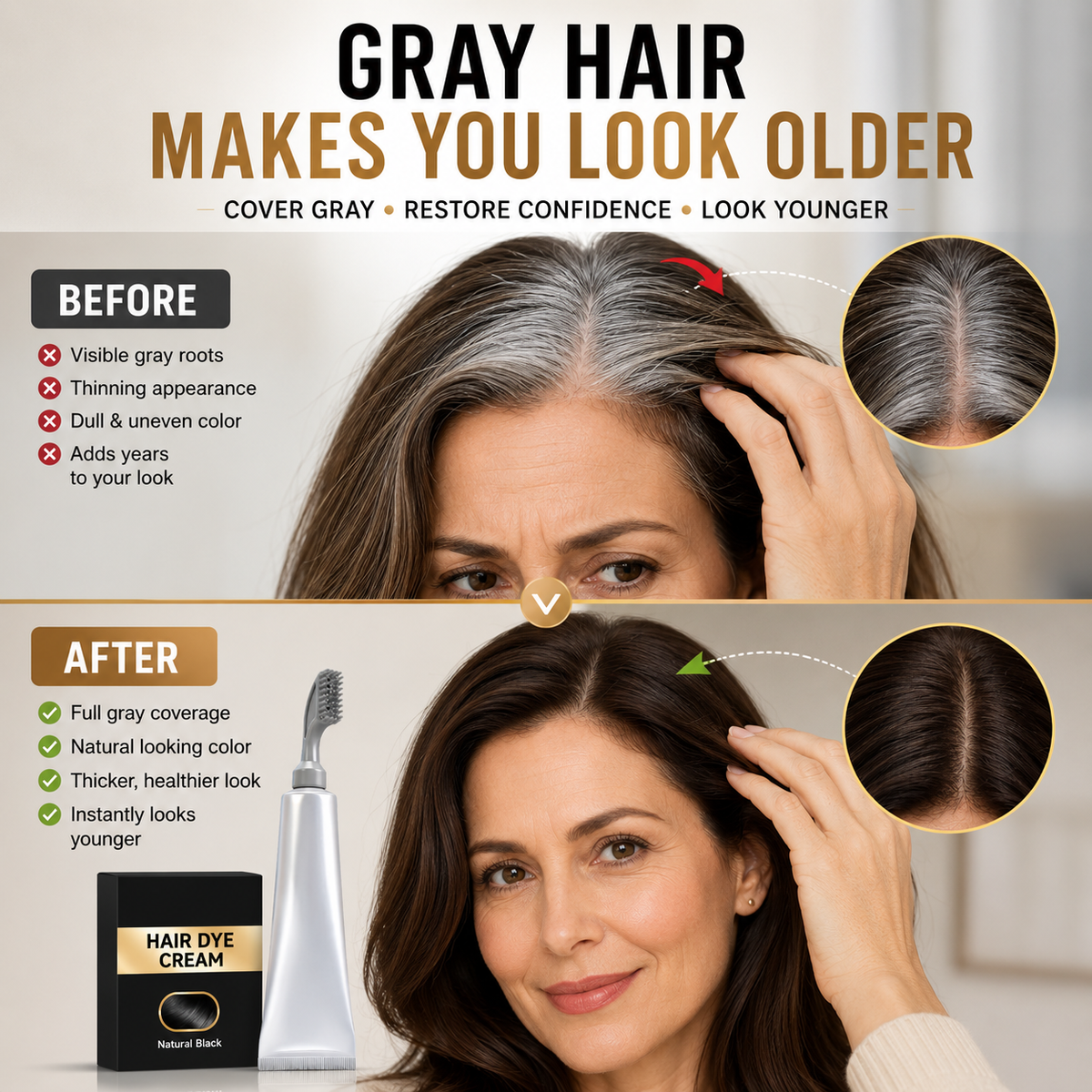 sell | Instant Gray Coverage Hair Dye Comb for Men & Women