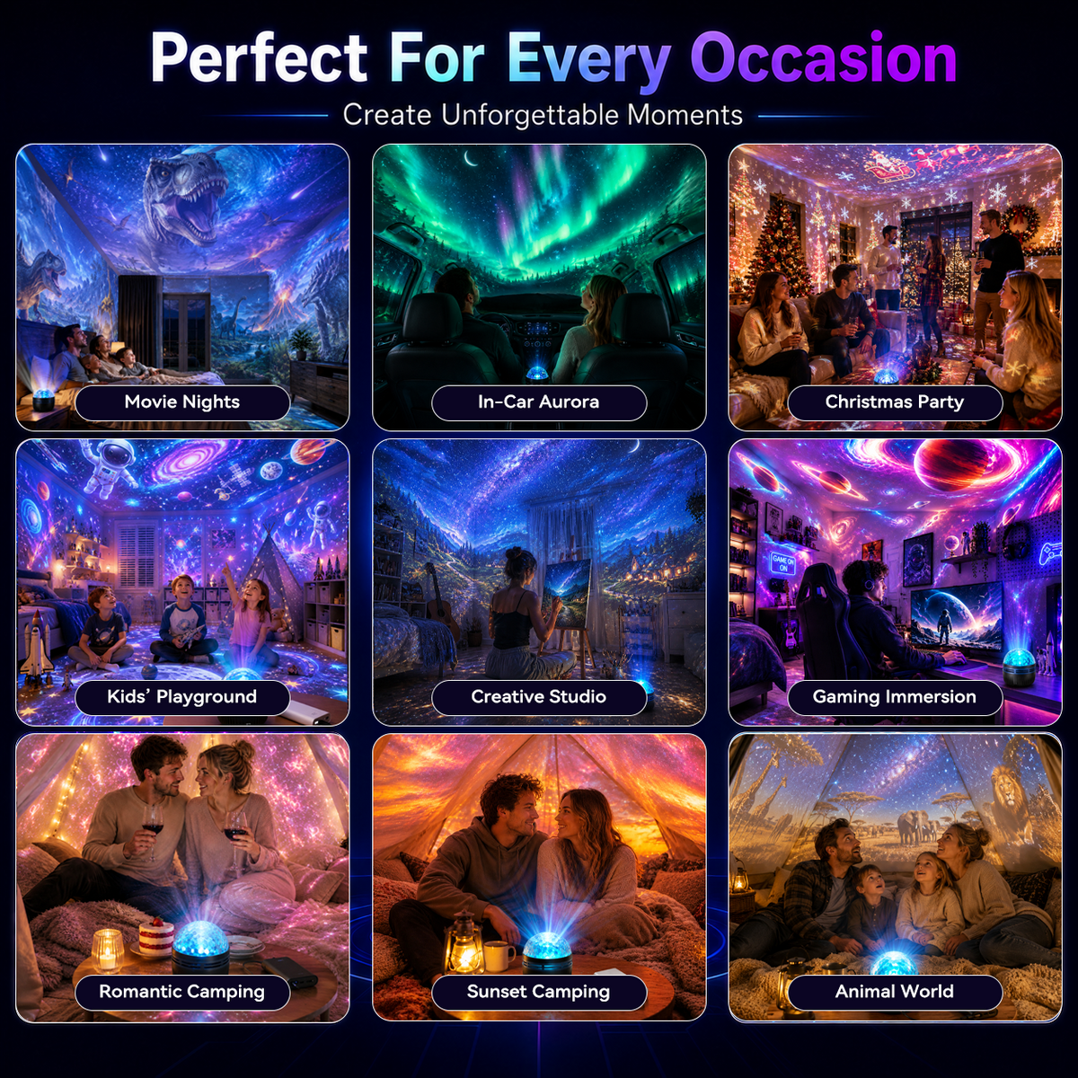 360 Smart Holographic Starry Sky Projector (HD Smart Dynamic 5D)