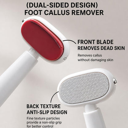 Dual-Sided Foot Callus Remover, Replaceable Stainless Steel Blade Pedicure Scraper for Cracked Hard Foot Skin