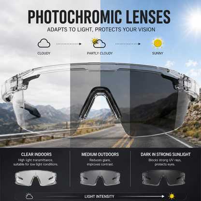 Photochromic Polarized Safety glasses,Sunglasses for Men & Women Oversized Vintage UV400 Y2K Aviator Eyewear Ideal for