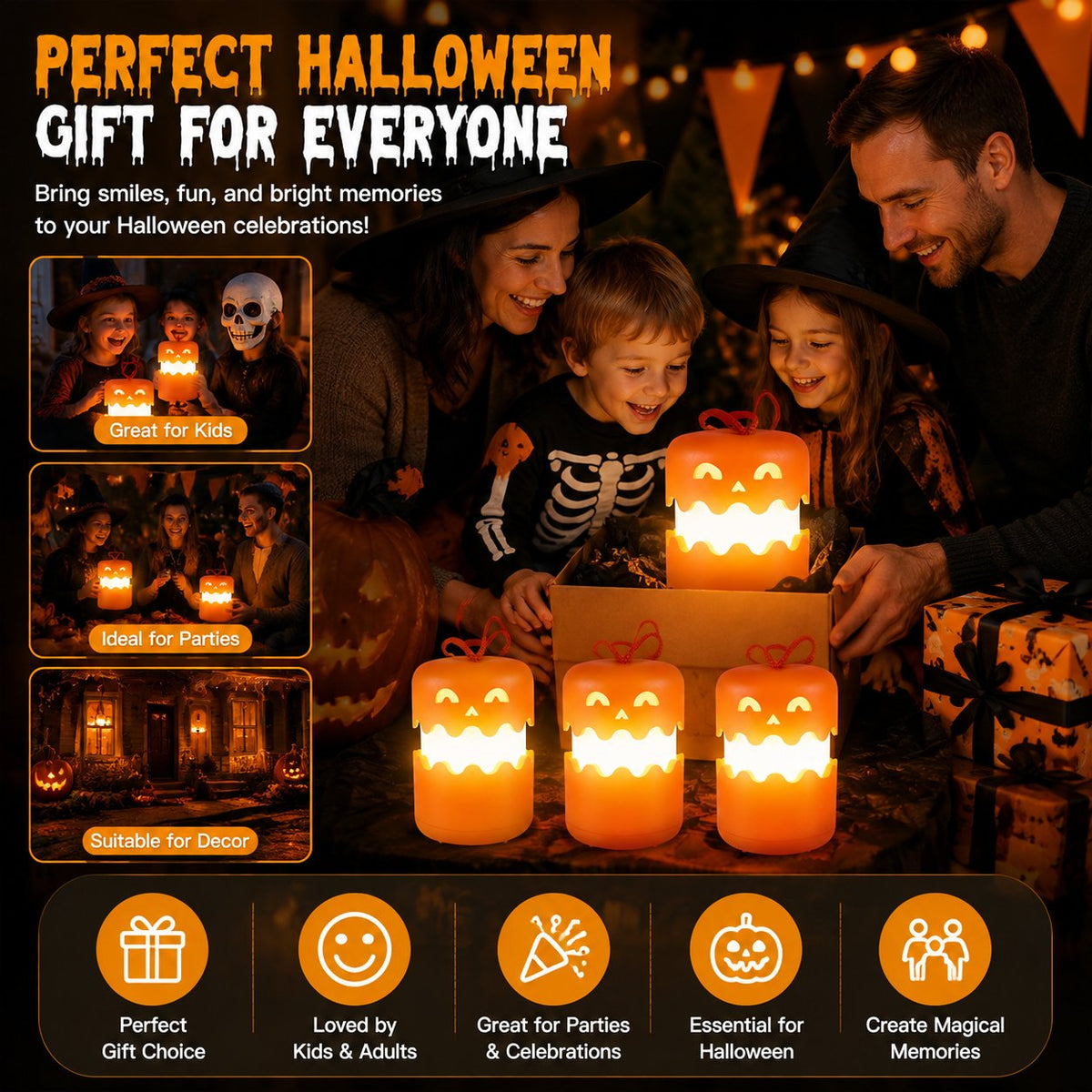 Rechargeable Halloween Pumpkin Lantern Light Collapsible Jack O Lantern
